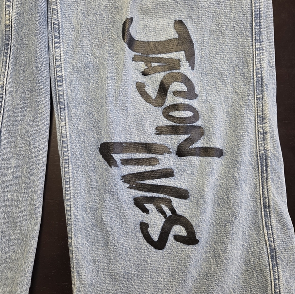 Friday The 13th Wide Leg Jeans Jason Lives Graphic Size 11 - Picture 3 of 6
